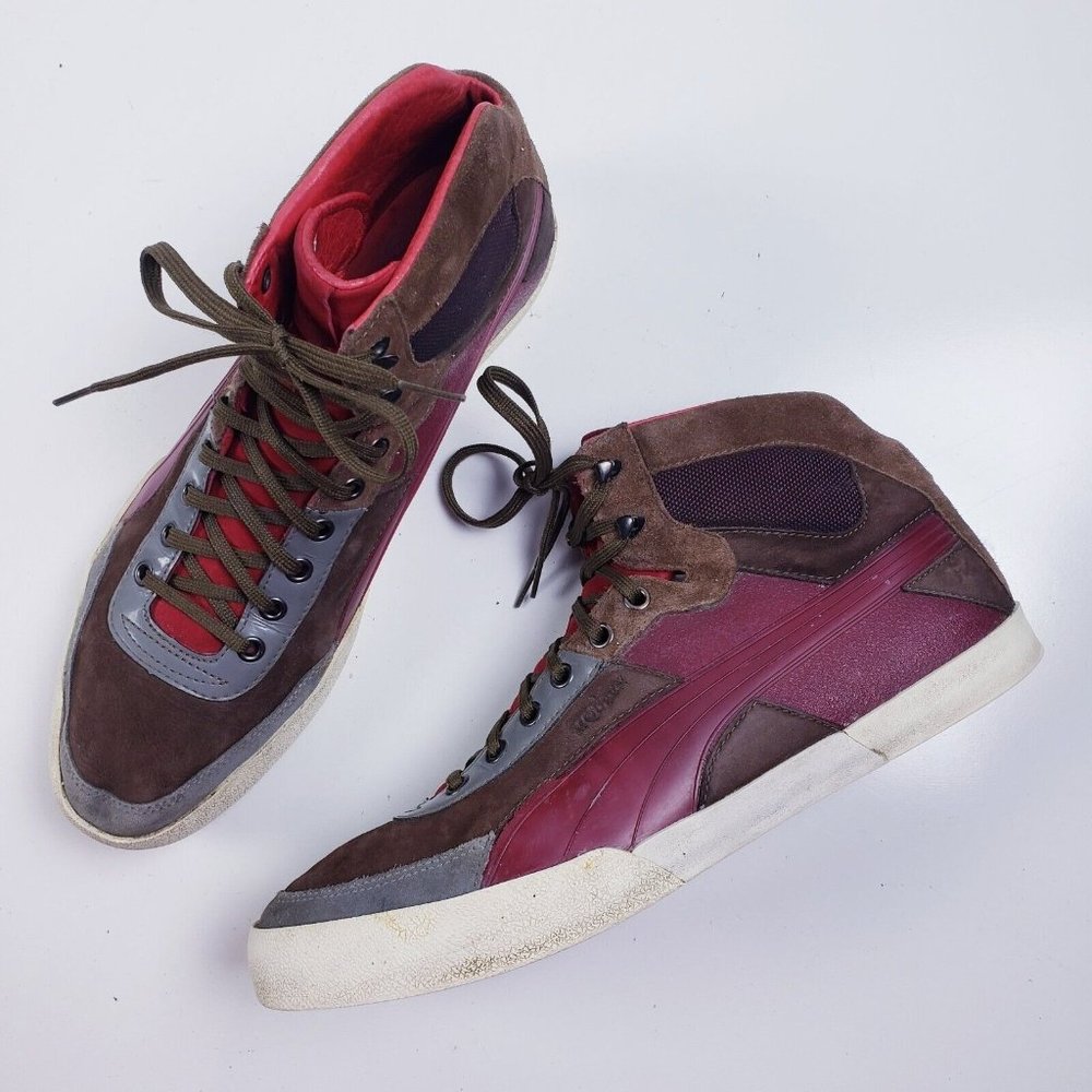 Alexander McQueen X Puma AMQ Trail Trainer Mid- Top Sneakers Brown Suede 11.5